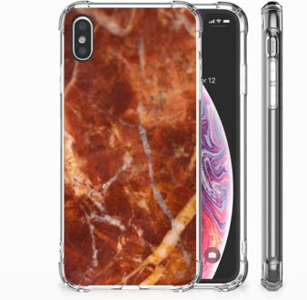 B2Ctelecom iPhone Xs Max  TPU-siliconen Hoesje Design Marmer Bruin