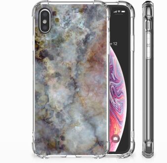 B2Ctelecom iPhone Xs Max  TPU-siliconen Hoesje Design Marmer Grijs