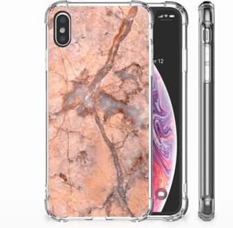 B2Ctelecom iPhone Xs Max  TPU-siliconen Hoesje Design Marmer Oranje