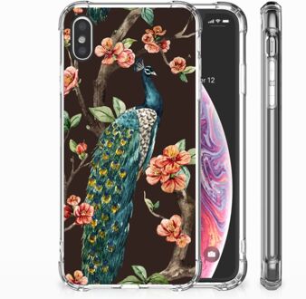 B2Ctelecom iPhone Xs Max  TPU-siliconen Hoesje Design Pauw met Bloemen