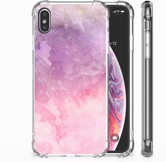 B2Ctelecom iPhone Xs Max  TPU-siliconen Hoesje Design Pink Purple Paint