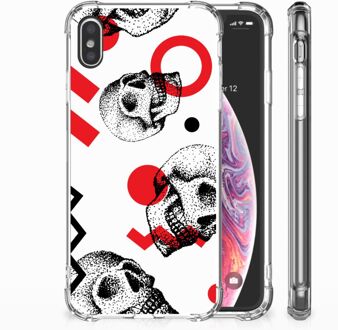 B2Ctelecom iPhone Xs Max  TPU-siliconen Hoesje Design Skull Red