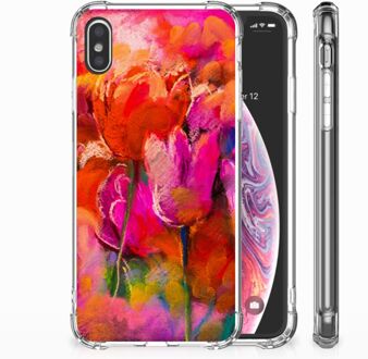 B2Ctelecom iPhone Xs Max  TPU-siliconen Hoesje Design Tulpen