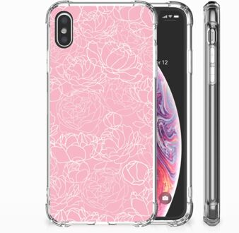 B2Ctelecom iPhone Xs Max  TPU-siliconen Hoesje Design White Flowers