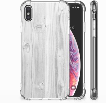 B2Ctelecom iPhone Xs Max  TPU-siliconen Hoesje Design White Wood