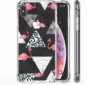 B2Ctelecom iPhone Xs Max  TPU-siliconen Hoesje Flamingo Triangle