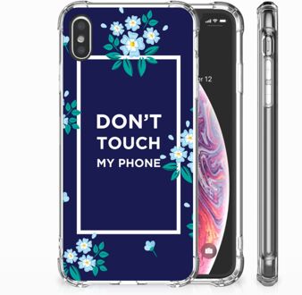 B2Ctelecom iPhone Xs Max  TPU-siliconen Hoesje Flowers Blue DTMP