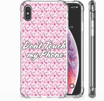 B2Ctelecom iPhone Xs Max  TPU-siliconen Hoesje Flowers Pink DTMP