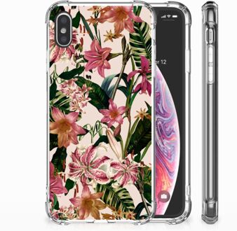 B2Ctelecom iPhone Xs Max  TPU-siliconen Hoesje Flowers