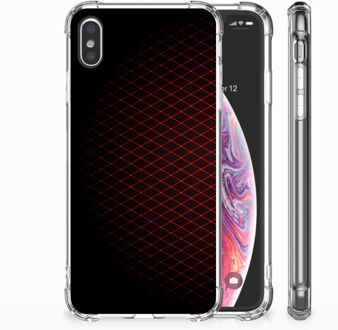 B2Ctelecom iPhone Xs Max  TPU-siliconen Hoesje Geruit Rood