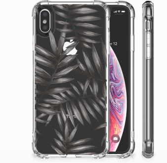 B2Ctelecom iPhone Xs Max  TPU-siliconen Hoesje Leaves Grey