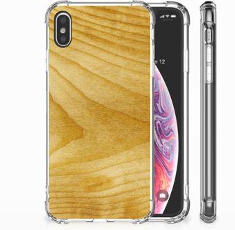 B2Ctelecom iPhone Xs Max  TPU-siliconen Hoesje Licht Hout