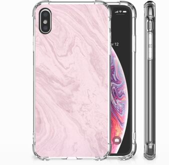 B2Ctelecom iPhone Xs Max  TPU-siliconen Hoesje Marble Pink