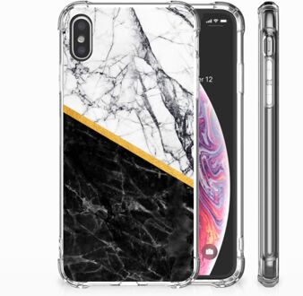 B2Ctelecom iPhone Xs Max  TPU-siliconen Hoesje Marble White Black