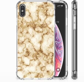 B2Ctelecom iPhone Xs Max  TPU-siliconen Hoesje Marmer Goud