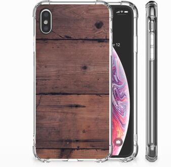 B2Ctelecom iPhone Xs Max  TPU-siliconen Hoesje Old Wood