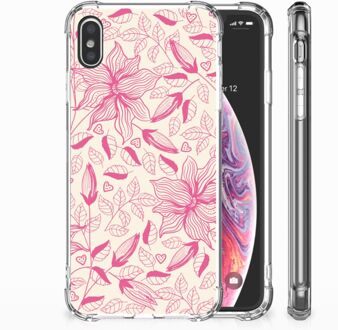 B2Ctelecom iPhone Xs Max  TPU-siliconen Hoesje Pink Flowers