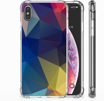 B2Ctelecom iPhone Xs Max  TPU-siliconen Hoesje Polygon Dark