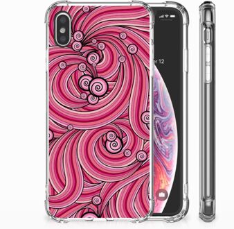 B2Ctelecom iPhone Xs Max  TPU-siliconen Hoesje Swirl Pink