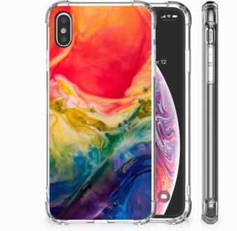 B2Ctelecom iPhone Xs Max  TPU-siliconen Hoesje Watercolor Dark