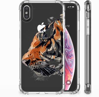 B2Ctelecom iPhone Xs Max  TPU-siliconen Hoesje Watercolor Tiger