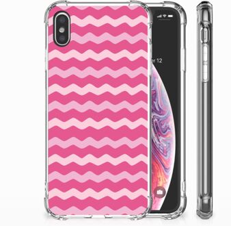 B2Ctelecom iPhone Xs Max  TPU-siliconen Hoesje Waves Pink