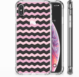 B2Ctelecom iPhone Xs Max  TPU-siliconen Hoesje Waves Roze