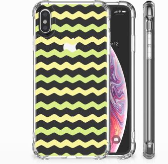 B2Ctelecom iPhone Xs Max  TPU-siliconen Hoesje Waves Yellow