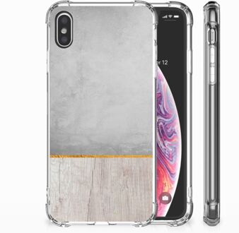 B2Ctelecom iPhone Xs Max  TPU-siliconen Hoesje Wood Concrete