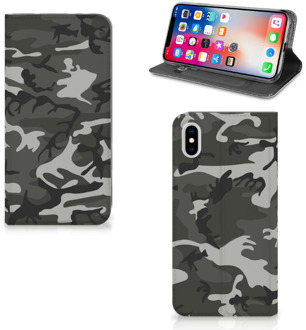 B2Ctelecom iPhone Xs Max Uniek Standcase Hoesje Army Light