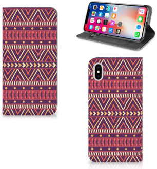 B2Ctelecom iPhone Xs Max Uniek Standcase Hoesje Aztec Purple