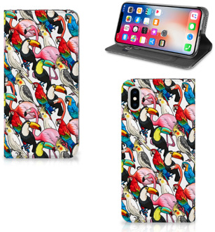 B2Ctelecom iPhone Xs Max Uniek Standcase Hoesje Birds