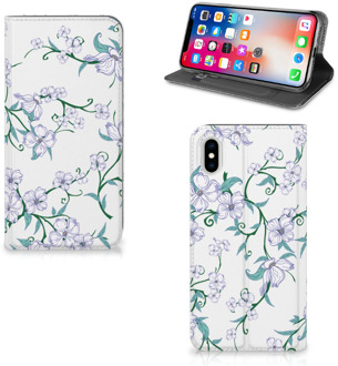 B2Ctelecom iPhone Xs Max Uniek Standcase Hoesje Blossom White