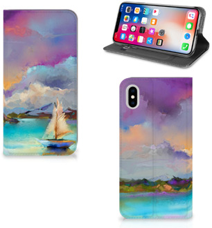 B2Ctelecom iPhone Xs Max Uniek Standcase Hoesje Boat