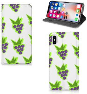 B2Ctelecom iPhone Xs Max Uniek Standcase Hoesje Druiven