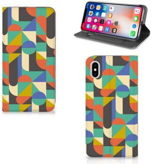 B2Ctelecom iPhone Xs Max Uniek Standcase Hoesje Funky Retro