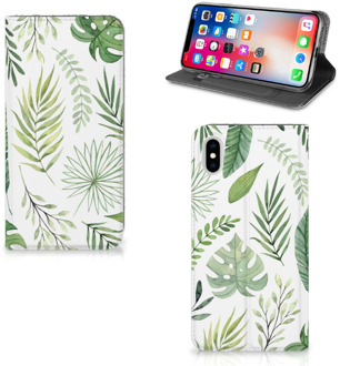 B2Ctelecom iPhone Xs Max Uniek Standcase Hoesje Leaves