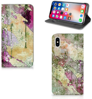 B2Ctelecom iPhone Xs Max Uniek Standcase Hoesje Letter Painting