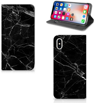 B2Ctelecom iPhone Xs Max Uniek Standcase Hoesje Marmer Zwart