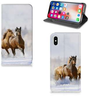 B2Ctelecom iPhone Xs Max Uniek Standcase Hoesje Paarden