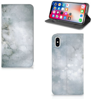 B2Ctelecom iPhone Xs Max Uniek Standcase Hoesje Painting Grey