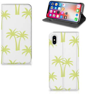 B2Ctelecom iPhone Xs Max Uniek Standcase Hoesje Palmtrees