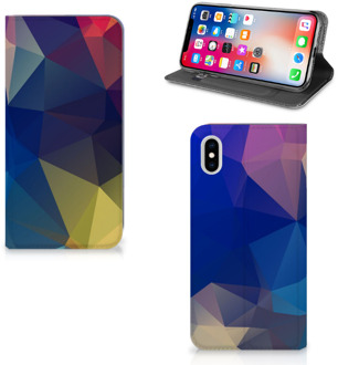 B2Ctelecom iPhone Xs Max Uniek Standcase Hoesje Polygon Dark