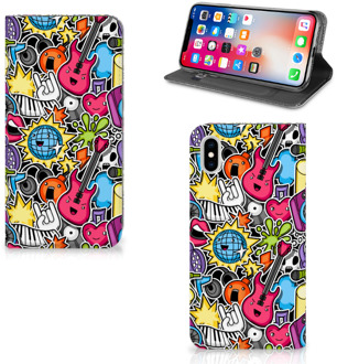 B2Ctelecom iPhone Xs Max Uniek Standcase Hoesje Punk Rock