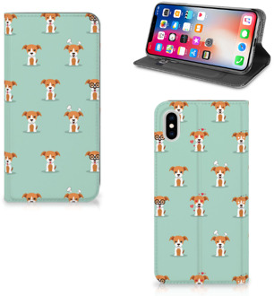 B2Ctelecom iPhone Xs Max Uniek Standcase Hoesje Pups