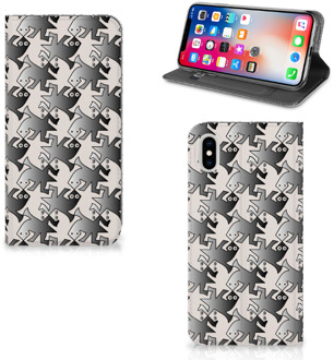 B2Ctelecom iPhone Xs Max Uniek Standcase Hoesje Salamander Grey