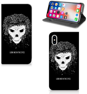 B2Ctelecom iPhone Xs Max Uniek Standcase Hoesje Skull Hair