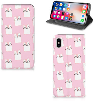 B2Ctelecom iPhone Xs Max Uniek Standcase Hoesje Sleeping Cats