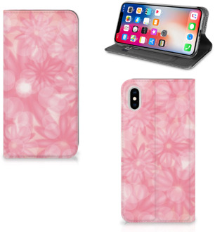 B2Ctelecom iPhone Xs Max Uniek Standcase Hoesje Spring Flowers