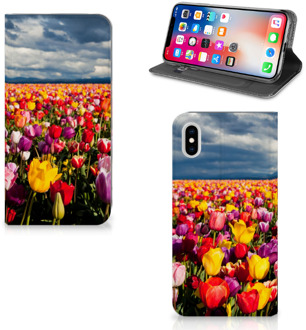 B2Ctelecom iPhone Xs Max Uniek Standcase Hoesje Tulpen